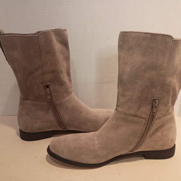 LAND'S END Women's 7.5D US/38 EU Flat Slouchy 9" Boot Warm Graphite Gray Suede - Picture 5 of 13